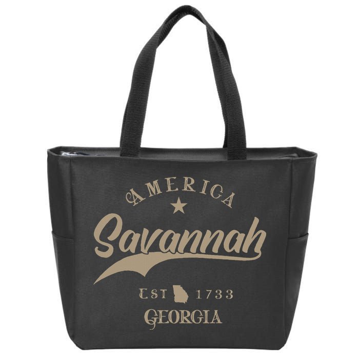Savannah Ga Georgia Zip Tote Bag