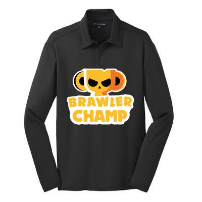 Star Gamer Gaming Gift Idea Stars Brawler Beawl Gift Silk Touch Performance Long Sleeve Polo