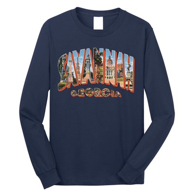 Savannah Georgia GA Vintage Retro Souvenir Long Sleeve Shirt