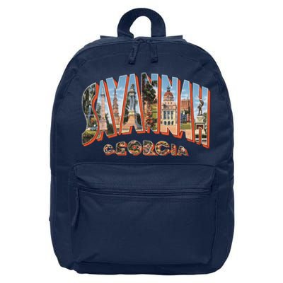 Savannah Georgia GA Vintage Retro Souvenir 16 in Basic Backpack