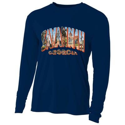 Savannah Georgia GA Vintage Retro Souvenir Cooling Performance Long Sleeve Crew
