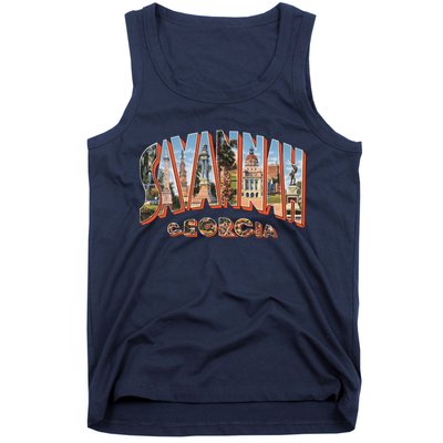 Savannah Georgia GA Vintage Retro Souvenir Tank Top