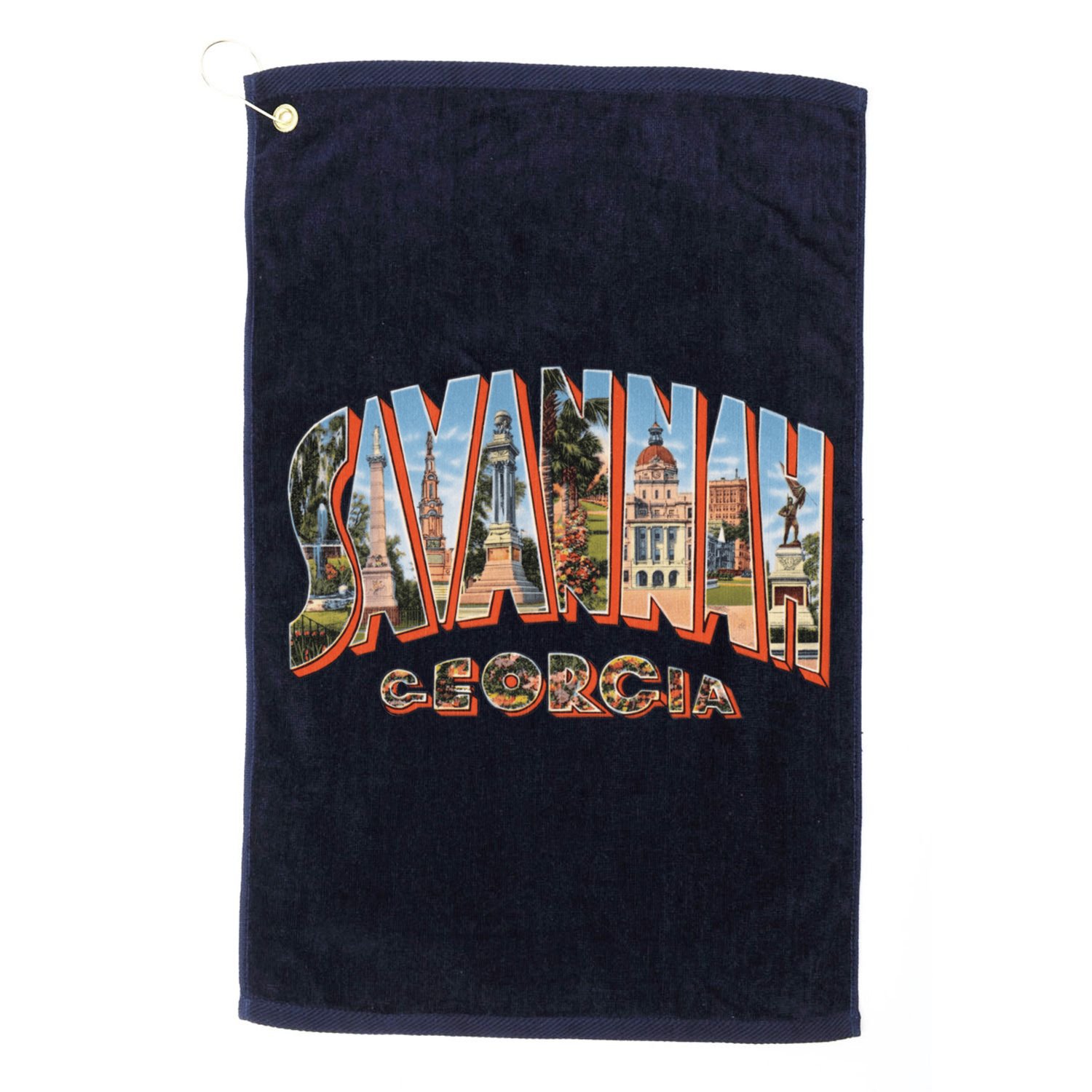 Savannah Georgia GA Vintage Retro Souvenir Golf Towel
