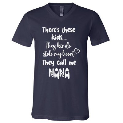 Special Grandma Grandmother These Call Me Nana V-Neck T-Shirt