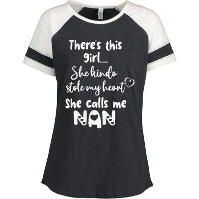 Special Grandma Grandmother This Calls Me Nan Enza Ladies Jersey Colorblock Tee