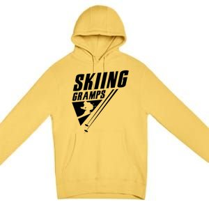 Skiing Gramps Grandad Skier Ski Grandpa Great Gift Premium Pullover Hoodie