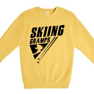 Skiing Gramps Grandad Skier Ski Grandpa Great Gift Premium Crewneck Sweatshirt