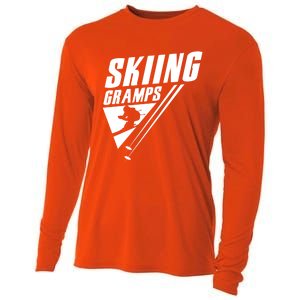 Skiing Gramps Grandad Skier Ski Grandpa Great Gift Cooling Performance Long Sleeve Crew