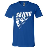 Skiing Gramps Grandad Skier Ski Grandpa Great Gift V-Neck T-Shirt