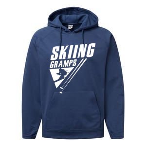 Skiing Gramps Grandad Skier Ski Grandpa Great Gift Performance Fleece Hoodie