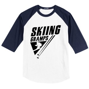 Skiing Gramps Grandad Skier Ski Grandpa Great Gift Baseball Sleeve Shirt