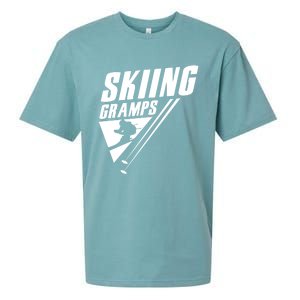 Skiing Gramps Grandad Skier Ski Grandpa Great Gift Sueded Cloud Jersey T-Shirt