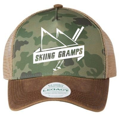 Skiing Gramps Grandpa Grandad Skier Ski Gift Legacy Tie Dye Trucker Hat