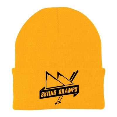 Skiing Gramps Grandpa Grandad Skier Ski Gift Knit Cap Winter Beanie