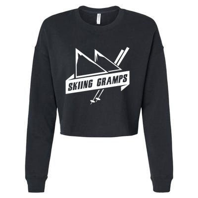 Skiing Gramps Grandpa Grandad Skier Ski Gift Cropped Pullover Crew
