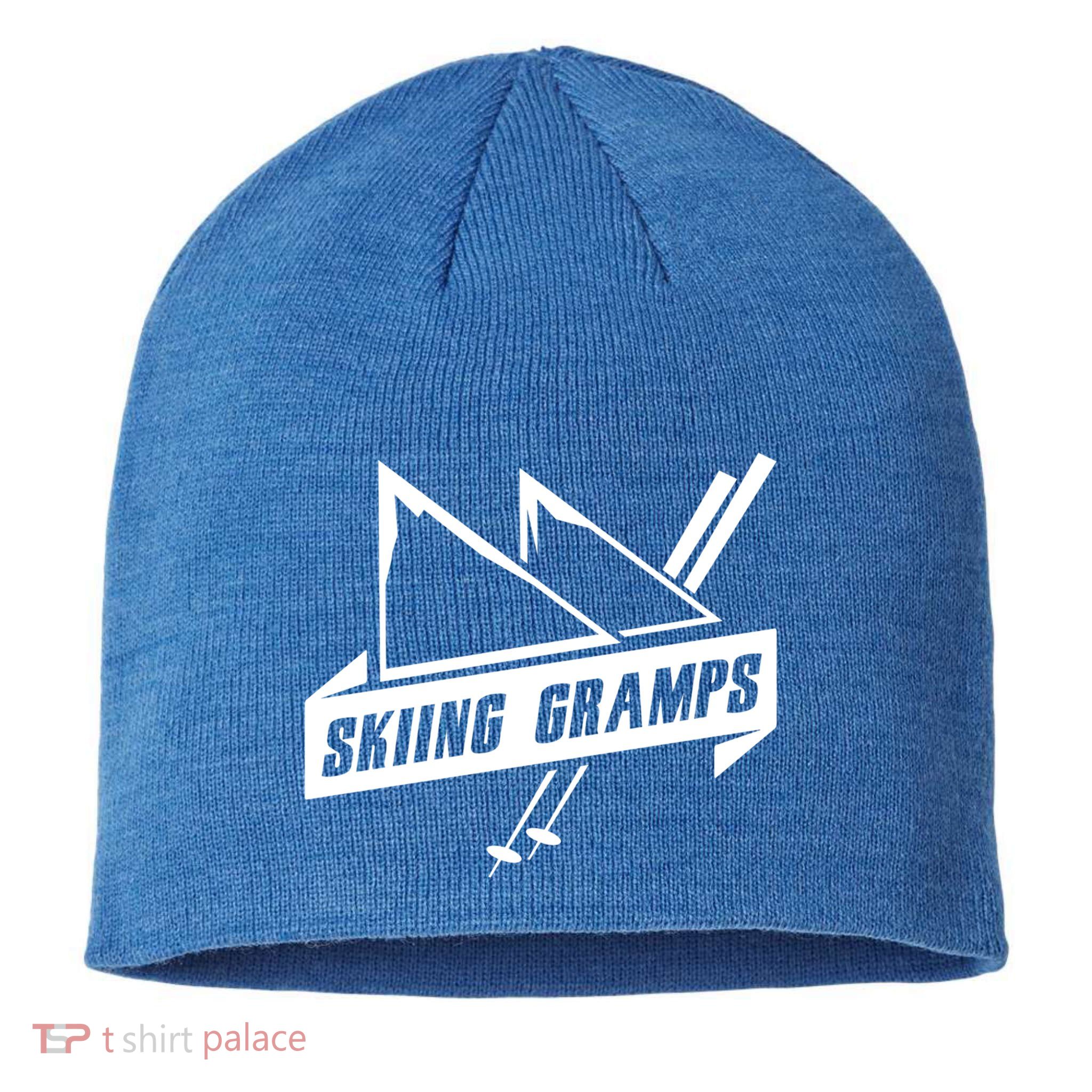 Skiing Gramps Grandpa Grandad Skier Ski Gift Sustainable Beanie