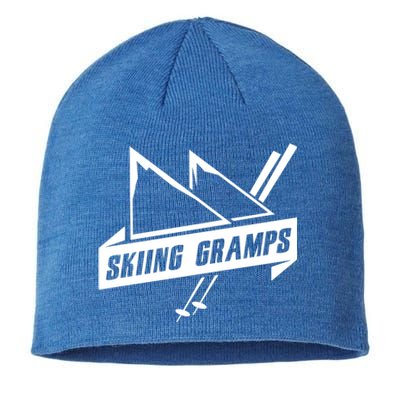 Skiing Gramps Grandpa Grandad Skier Ski Gift Sustainable Beanie