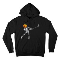 Skeleton Golf Halloween Pumpkin Golfing Golfer Hoodie