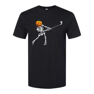 Skeleton Golf Halloween Pumpkin Golfing Golfer Softstyle CVC T-Shirt