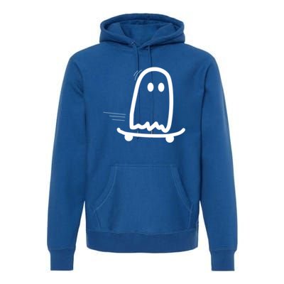 Skateboard Ghost Halloween Costume Funny Ghost Skateboarding Gift Premium Hoodie