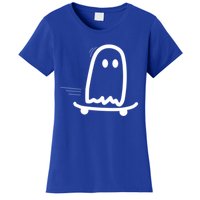 Skateboard Ghost Halloween Costume Funny Ghost Skateboarding Gift Women's T-Shirt