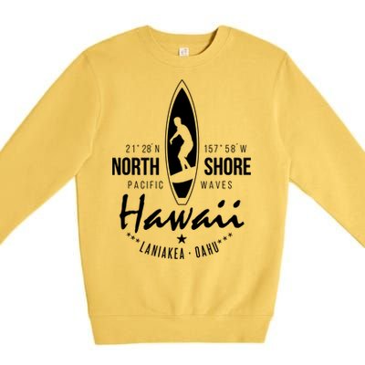 Surfer Gift Hawaii North Shore Laniakea Beach Oahu Premium Crewneck Sweatshirt