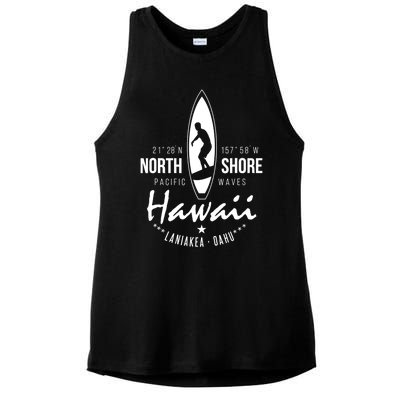 Surfer Gift Hawaii North Shore Laniakea Beach Oahu Ladies PosiCharge Tri-Blend Wicking Tank