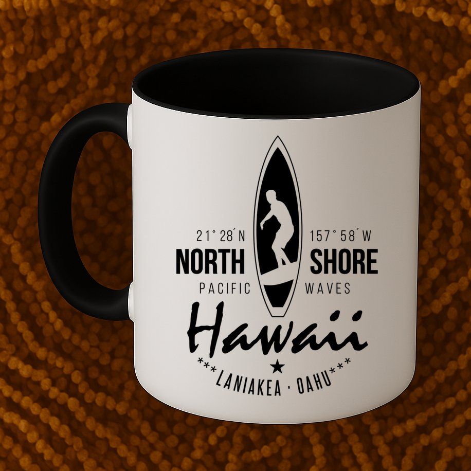 Surfer Gift Hawaii North Shore Laniakea Beach Oahu Mug