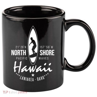 Surfer Gift Hawaii North Shore Laniakea Beach Oahu 11oz C Handle Ceramic Mug
