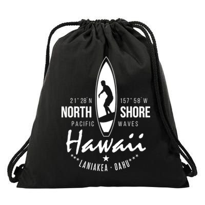 Surfer Gift Hawaii North Shore Laniakea Beach Oahu Drawstring Bag