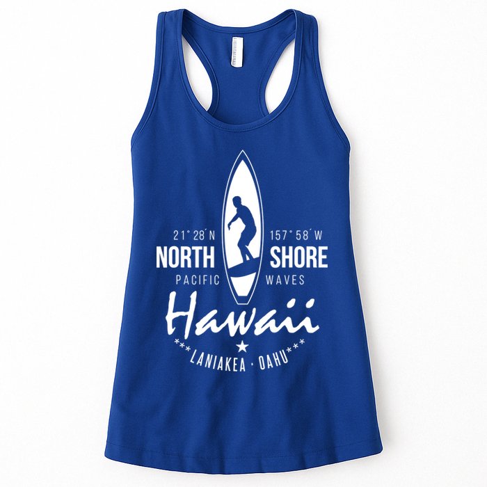 Surfer Gift Hawaii North Shore Laniakea Beach Oahu Women's Racerback Tank