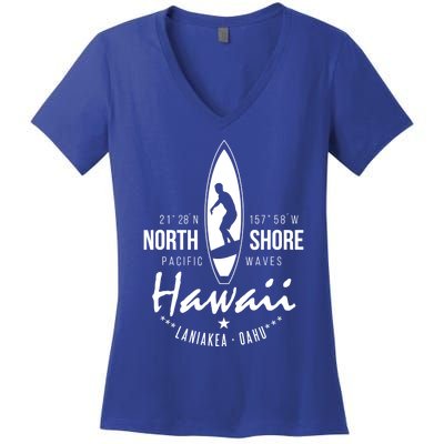 Surfer Gift Hawaii North Shore Laniakea Beach Oahu Women's V-Neck T-Shirt