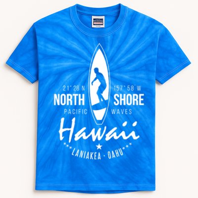 Surfer Gift Hawaii North Shore Laniakea Beach Oahu Kids Tie-Dye T-Shirt