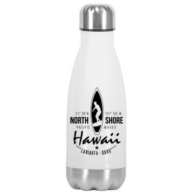 Surfer Gift Hawaii North Shore Laniakea Beach Oahu Stainless Steel Insulated Water Bottle