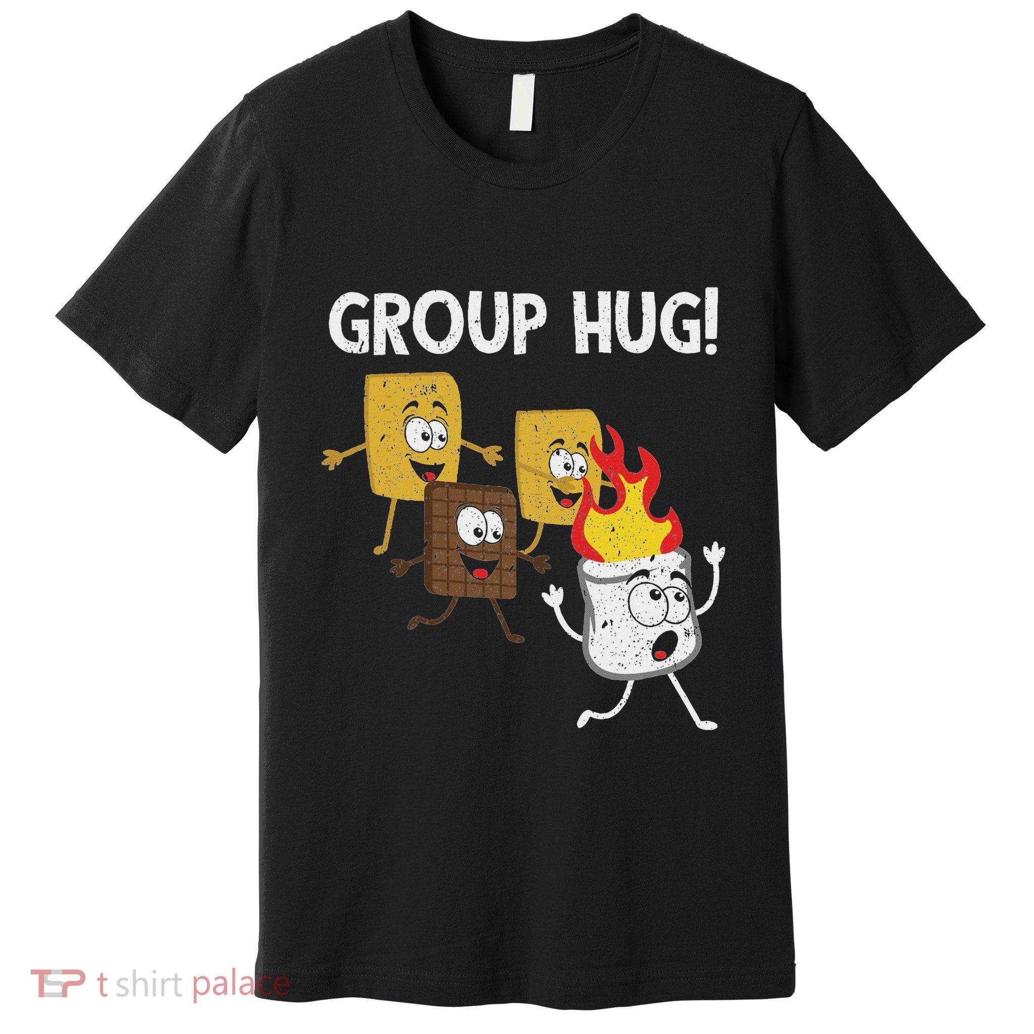 Smores Group Hug SMores Camping Food Marshmallows On Fire Premium T-Shirt