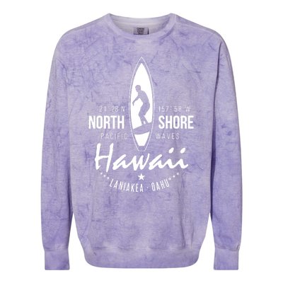 Surfer Gift Hawaii North Shore Laniakea Beach Oahu Colorblast Crewneck Sweatshirt