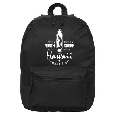 Surfer Gift Hawaii North Shore Laniakea Beach Oahu 16 in Basic Backpack