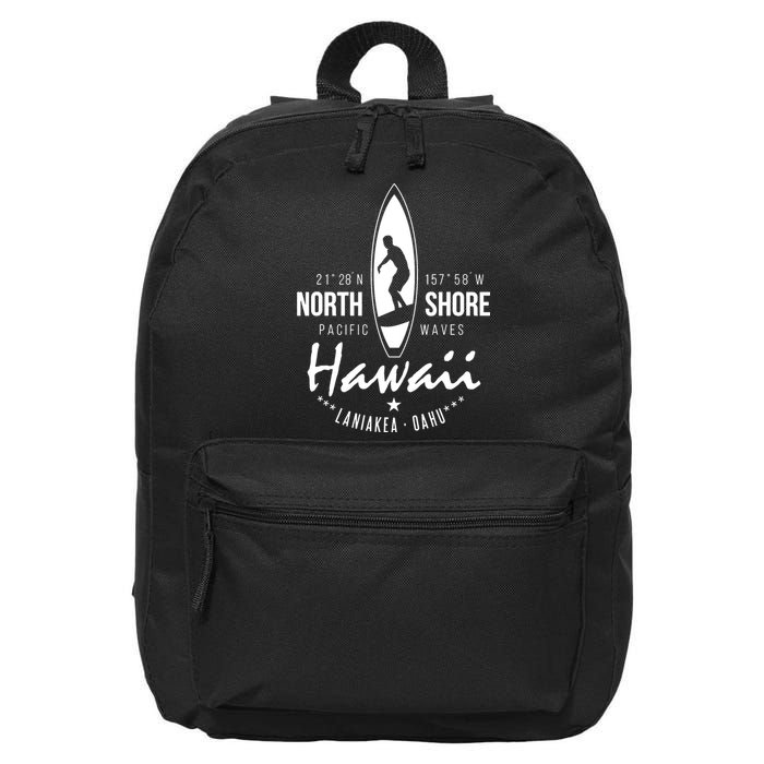 Surfer Gift Hawaii North Shore Laniakea Beach Oahu 16 in Basic Backpack