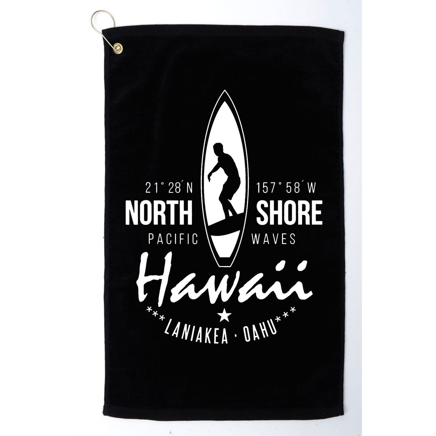 Surfer Gift Hawaii North Shore Laniakea Beach Oahu Golf Towel