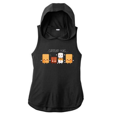 Smores Group Hug Camping Campfire Marshmallow Smores Ladies PosiCharge Tri-Blend Wicking Draft Hoodie Tank