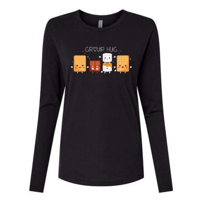 Smores Group Hug Camping Campfire Marshmallow Smores Womens Cotton Relaxed Long Sleeve T-Shirt