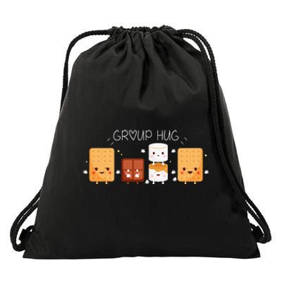 Smores Group Hug Camping Campfire Marshmallow Smores Drawstring Bag