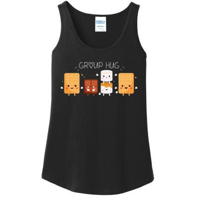 Smores Group Hug Camping Campfire Marshmallow Smores Ladies Essential Tank