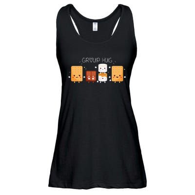 Smores Group Hug Camping Campfire Marshmallow Smores Ladies Essential Flowy Tank