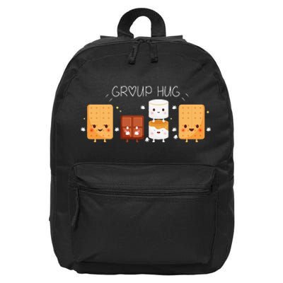 Smores Group Hug Camping Campfire Marshmallow Smores 16 in Basic Backpack