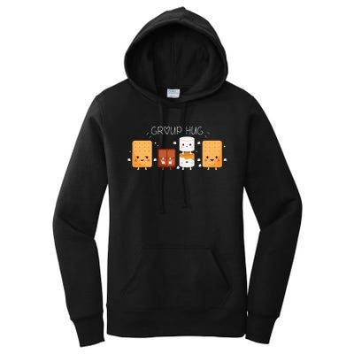 Smores Group Hug Camping Campfire Marshmallow Smores Women's Pullover Hoodie