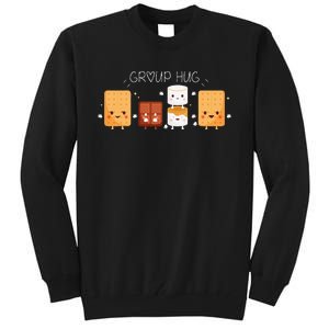 Smores Group Hug Camping Campfire Marshmallow Smores Tall Sweatshirt