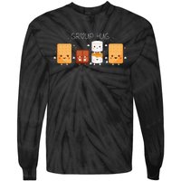 Smores Group Hug Camping Campfire Marshmallow Smores Tie-Dye Long Sleeve Shirt