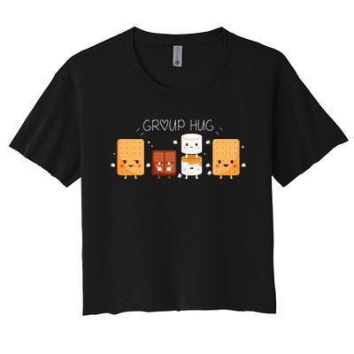 Smores Group Hug Camping Campfire Marshmallow Smores Women's Crop Top Tee