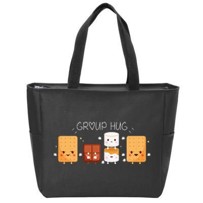 Smores Group Hug Camping Campfire Marshmallow Smores Zip Tote Bag